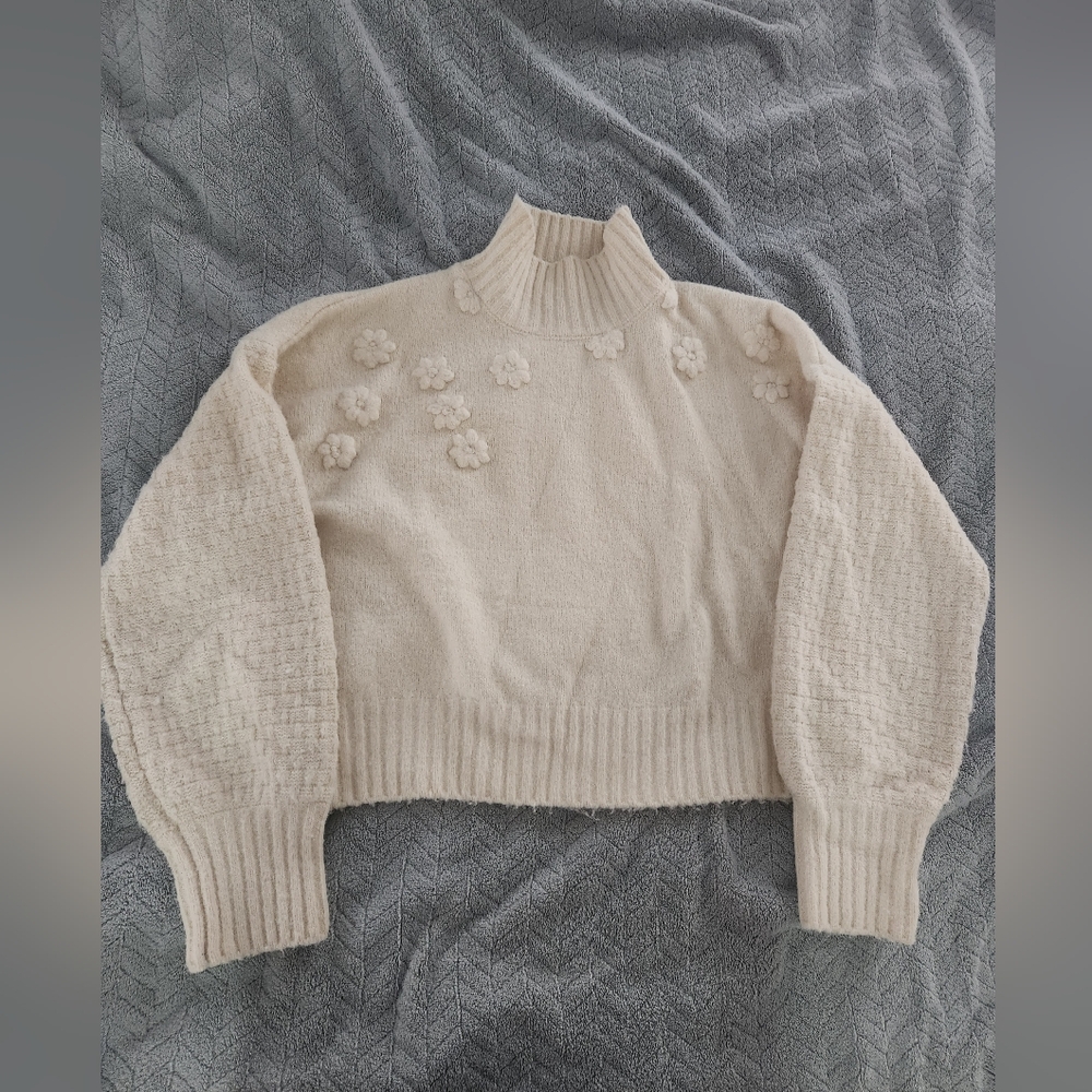 Jessica Simpson Ivory Knit Turtle Neck Sweater Womens Medium